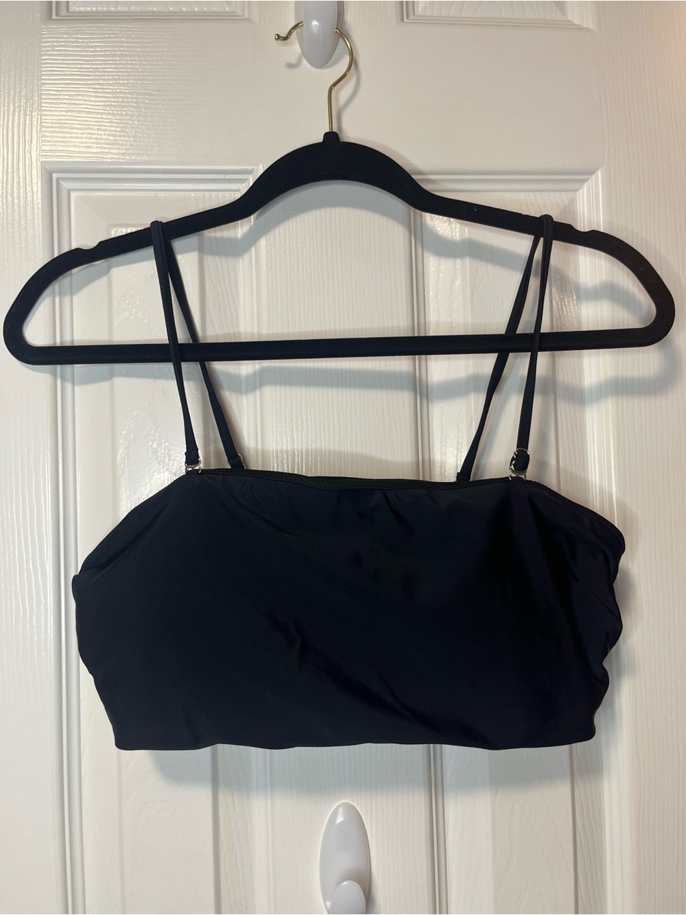 Black Strapless Bikini Top with Thin Adjustable Straps